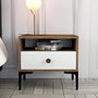 Hanah Home Lizbon 530 Mesilla de noche - Nogal y Blanco